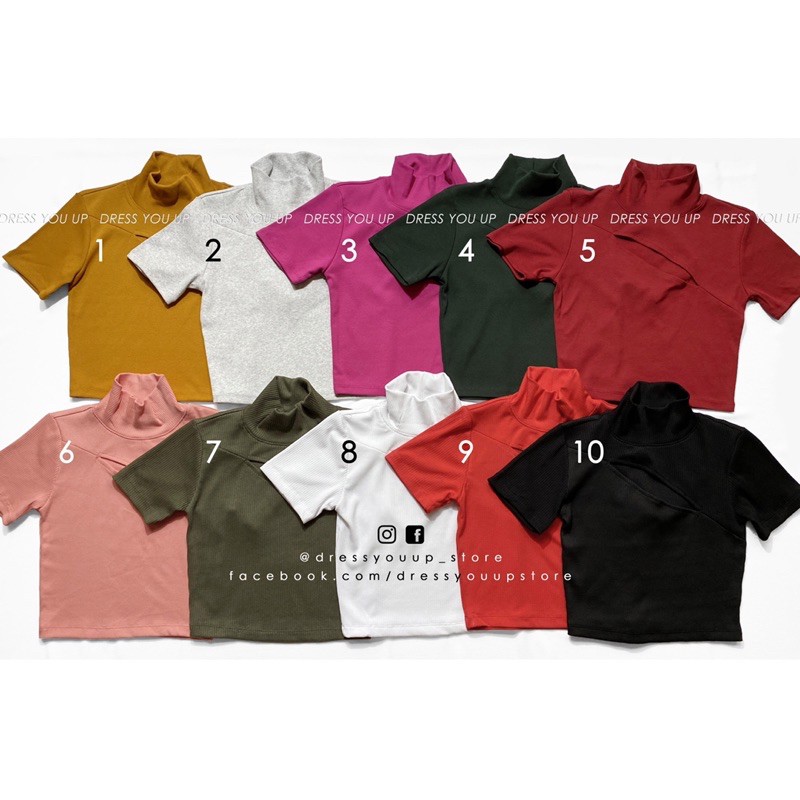 Áo croptop cut-out tay ngắn