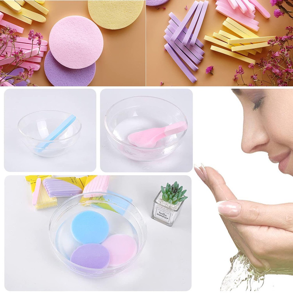 CACTU Bộ 12 Miếng Mút Tẩy Tế Bào Chết Chăm Sóc Da Mặt