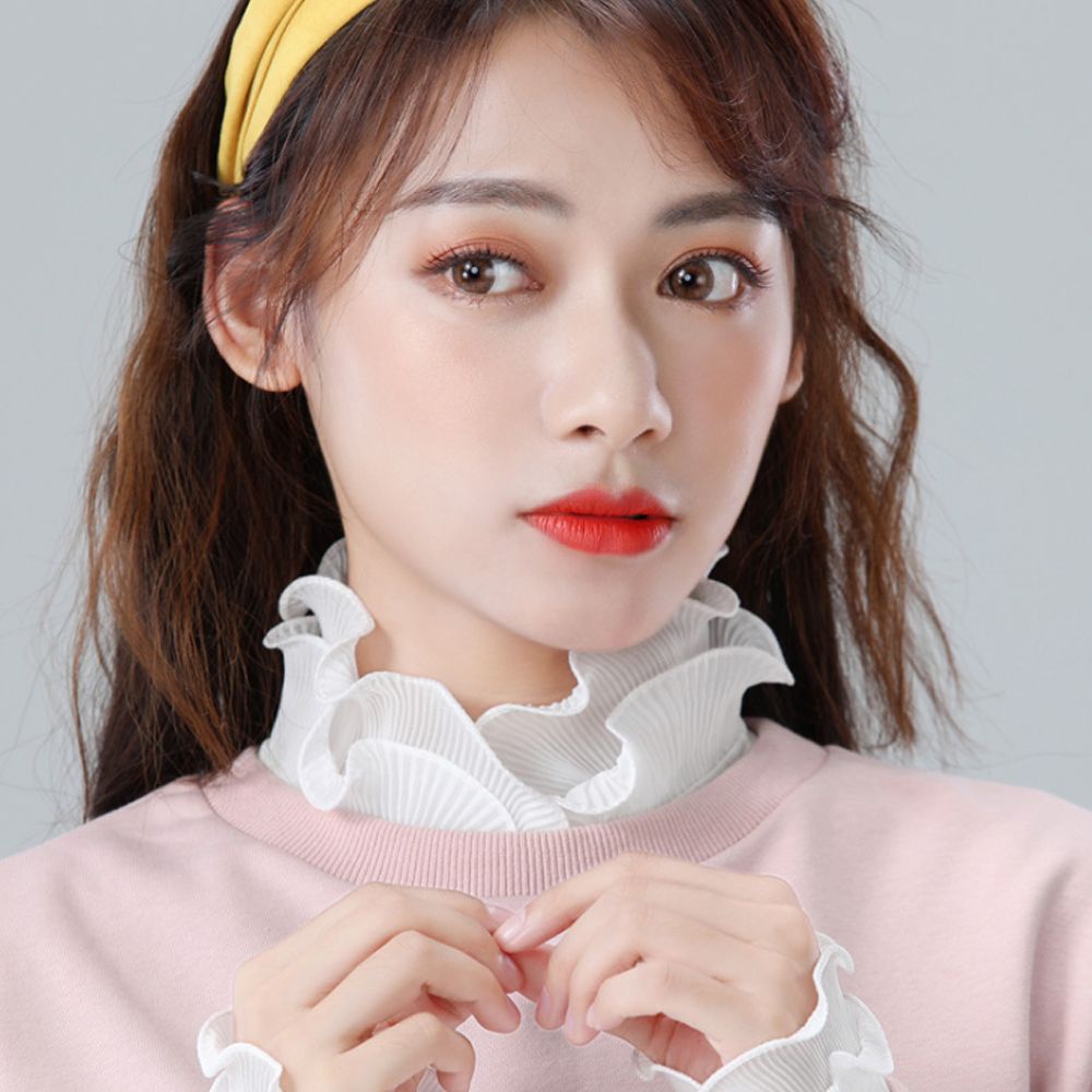 Cổ áo sơ mi giả bằng cotton phối ren phong cách vintage thời trang cho nam và nữ