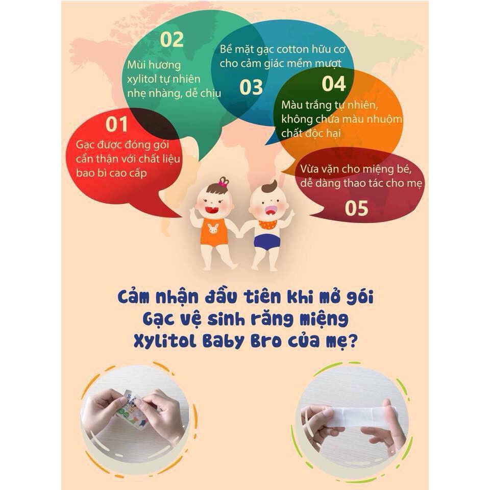 [CHÍNH HÃNG] - TƯA LƯỠI BABY BRO HÀN QUỐC CÓ XYLITOL LÀM SẠCH NƯỚU CHỐNG SÂU RĂNG