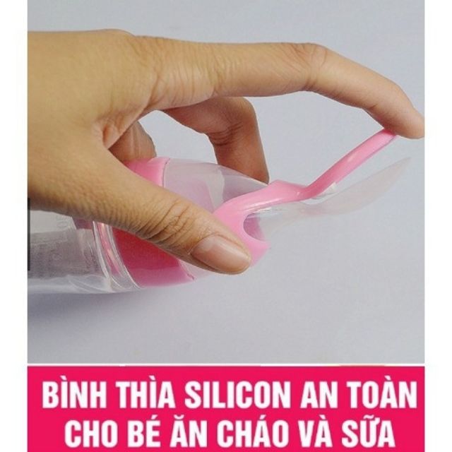 Bình thìa Sữa Silicon hỗ trợ bé ăn dặm 90ml