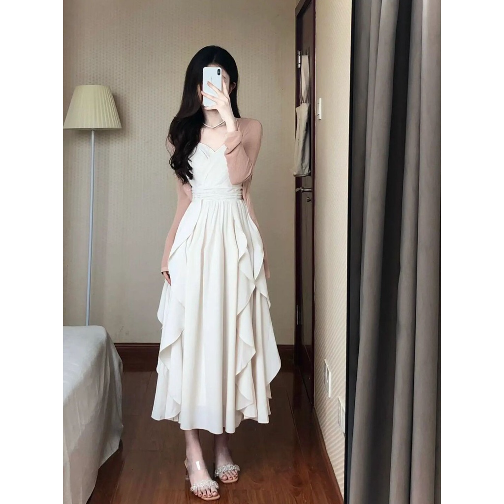 Set Đầm Hai Dây Họa Tiết Sọc Caro Ngọt Ngào Thời Trang