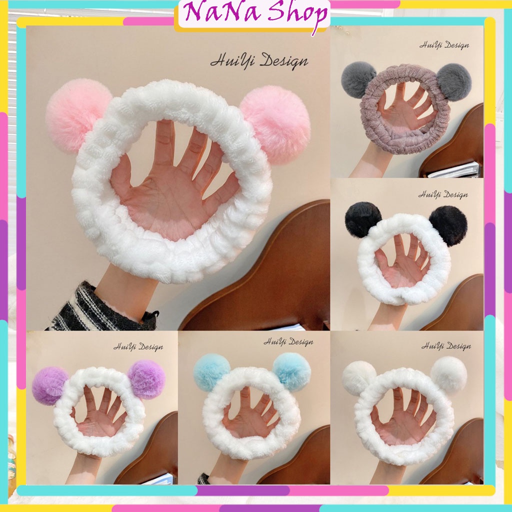 Băng đô con gấu, bờm tóc tai gấu xinh sắn đáng yêu hàng hottrend skincare cute giữ tóc nam nữ bé gái NaNa Shop