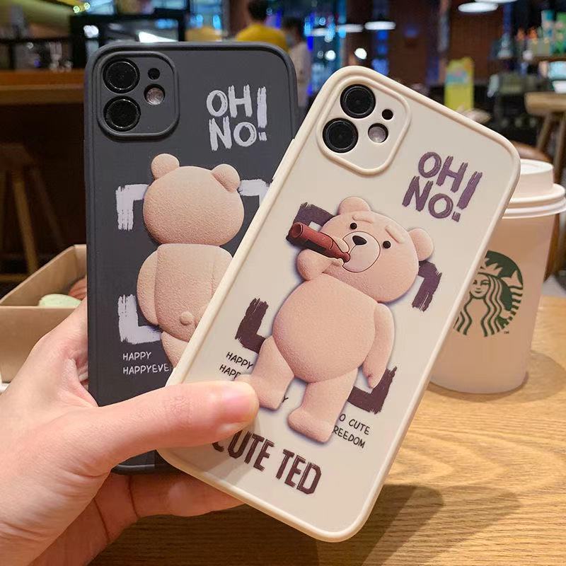 Ốp Điện Thoại In Hình Gấu Hoạt Hình Dễ Thương Cho iphone 11 iphone 11promax x xr iphone