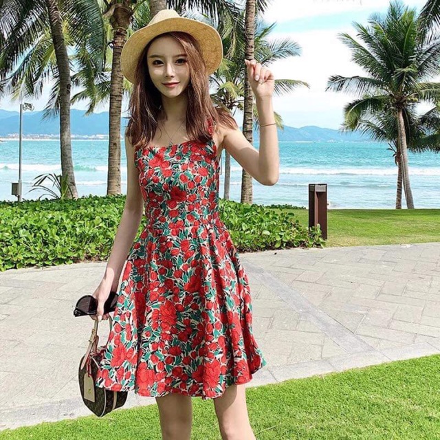 Váy hoa hai dây
