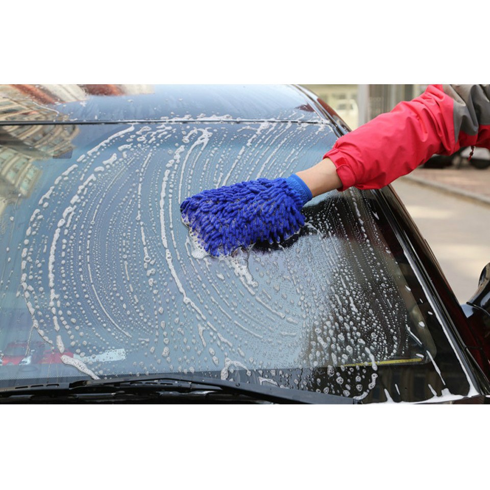 1 Găng tay nhung 2 mặt dùng để lau chùi vệ sinh xe ô tô