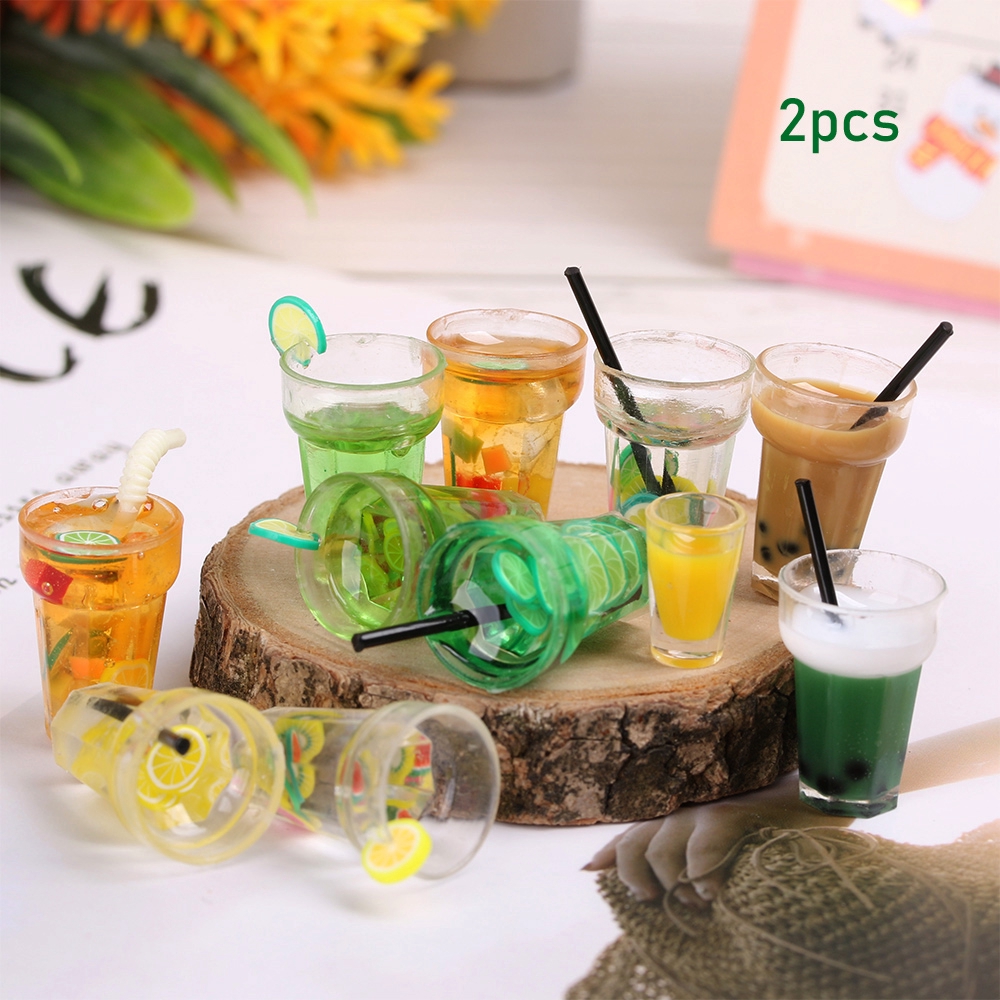 Set 2 Mô Hình Thức Ăn Mini Dễ Thương Trang Trí Nhà Búp Bê Tỉ Lệ 1 / 12