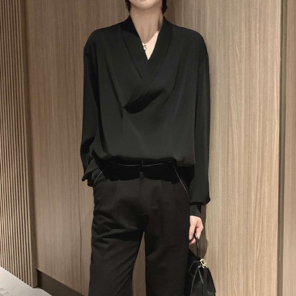 Áo Sơ Mi Lụa Satin Dài Tay Phong Cách Nhật Bản Sang Trọng Thời Trang Mùa Thu Cho Nam