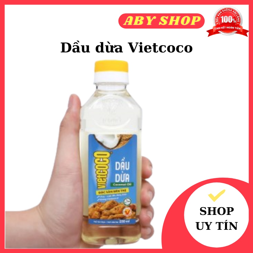 Dầu dừa Vietcoco 250ml ⚡ HÀNG LOẠI 1 ⚡ dầu dừa không chất phụ gia an toàn khi sử dụng