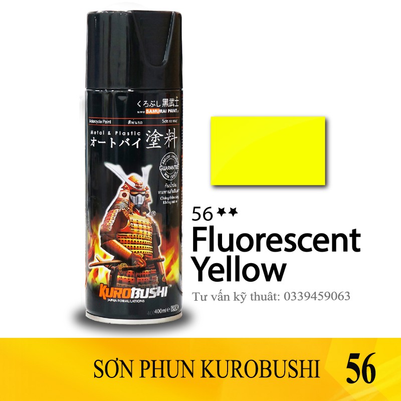 Chai sơn Kurobushi/Samurai mã 56 vàng huỳnh quang