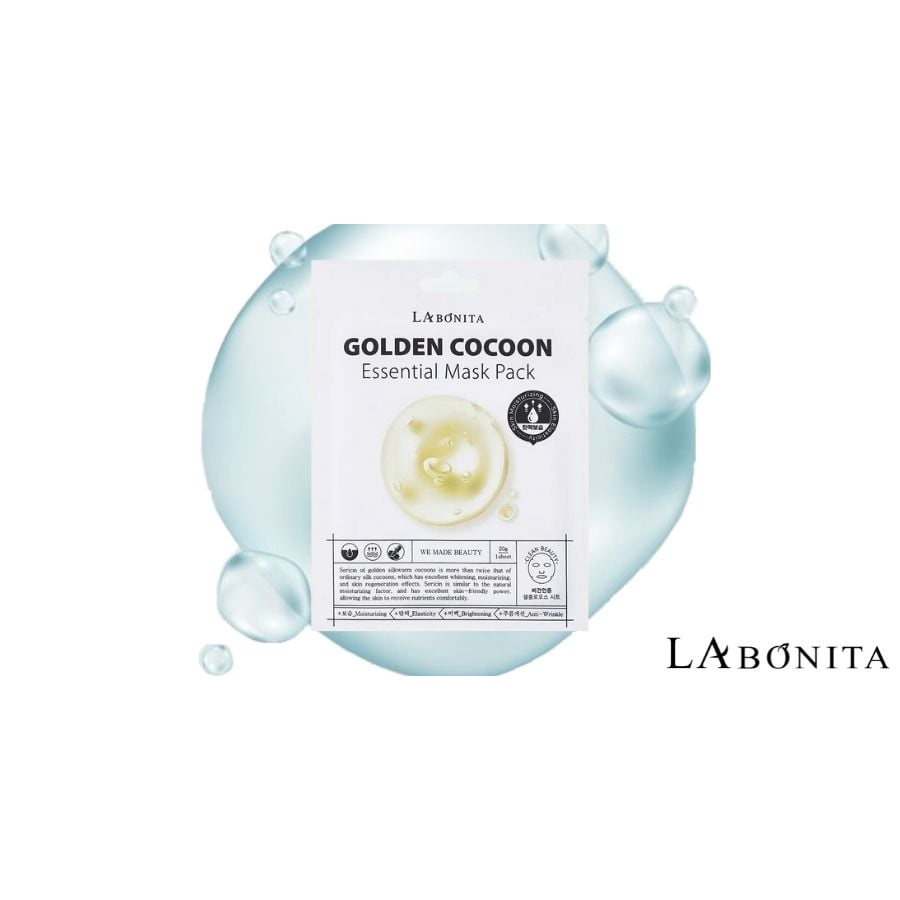 Mặt nạ dưỡng ẩm, trắng da, cải thiện nếp nhăn - LA BONITA Golden Cocoon Essential Mask Pack 20g