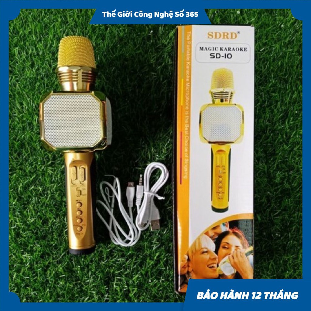 [Mua 1 Tặng 1] Micro Karaoke Bluetooth SD10 Kiêm Loa Không Dây, Âm Thanh Cực Hay, Micro Bắt Giọng, Kết Nối Usb