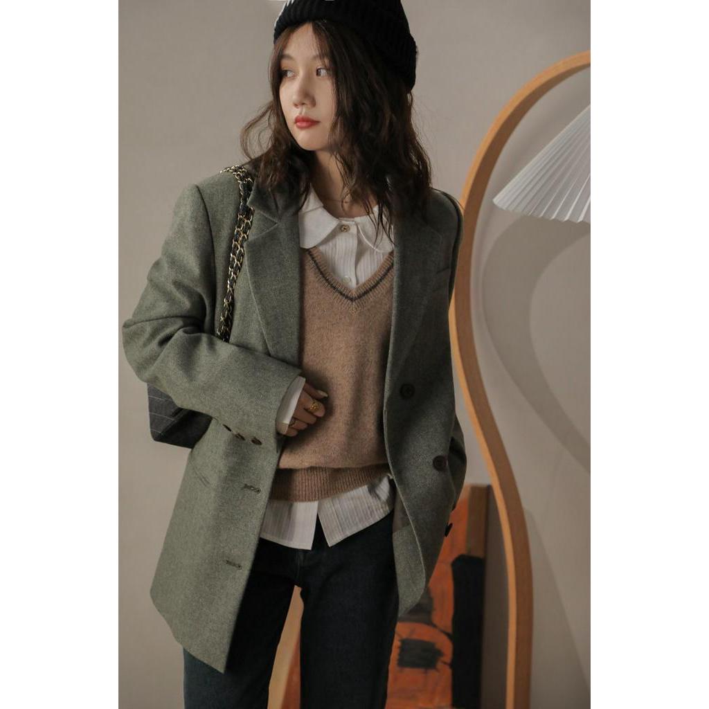 Áo Sơ Mi Cổ Búp Bê Hai Lớp Dáng Rộng Thời Trang Dành Cho Nữ 60794