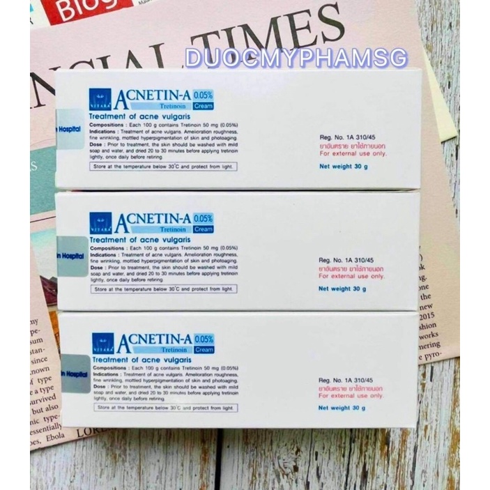 Acnetin-A 30g Giảm mụn ẩn, thâm mụn, trẻ hoá làn da, Tretinoin Acnetine