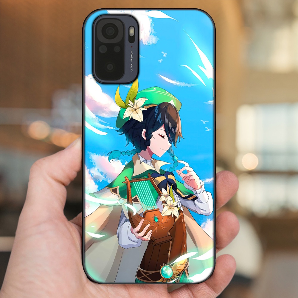 Ốp lưng Xiaomi Redmi Note 10, Note 10s viền đen in hình Venti Genshin Impact