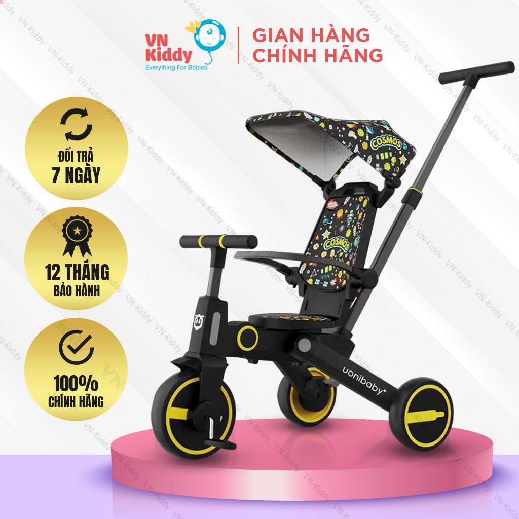 Xe Đẩy Cho Bé UoniBaby Kết Hợp Xe Đạp 3 Bánh - Gấp Gọn - Chính Hãng Nhập Khẩu Nguyên Chiếc