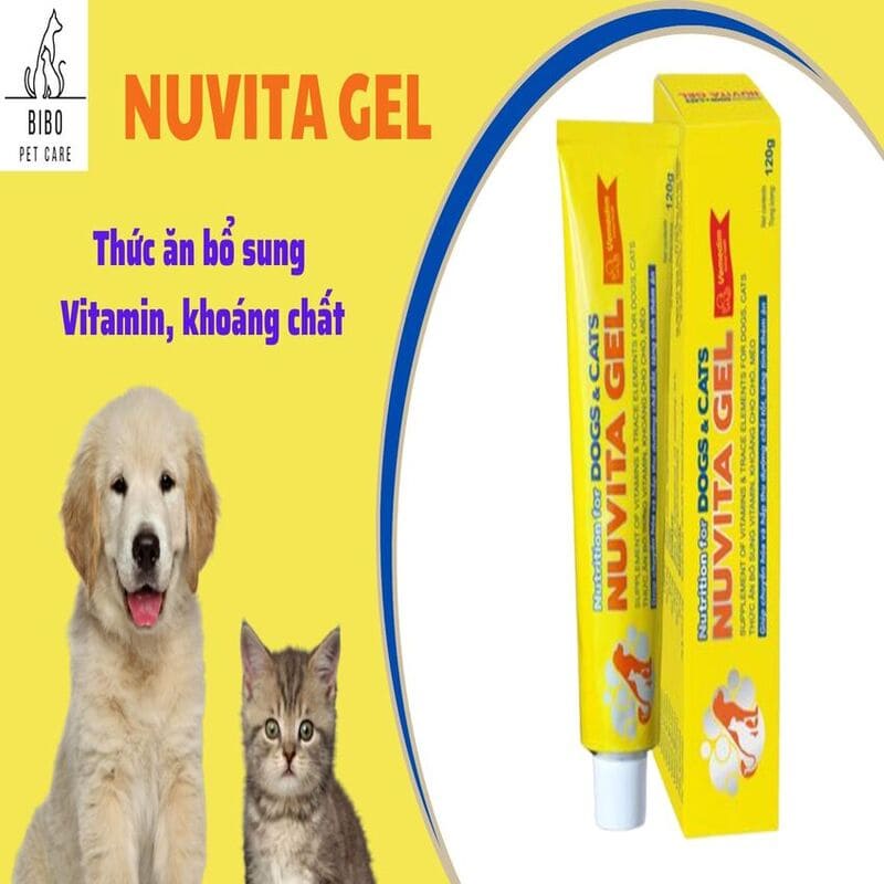 Thức ăn bổ sung vitamin khoáng Nuvita Gel 120g giúp hấp thu dinh dưỡng tốt kích thích thèm ăn cho chó mèo
