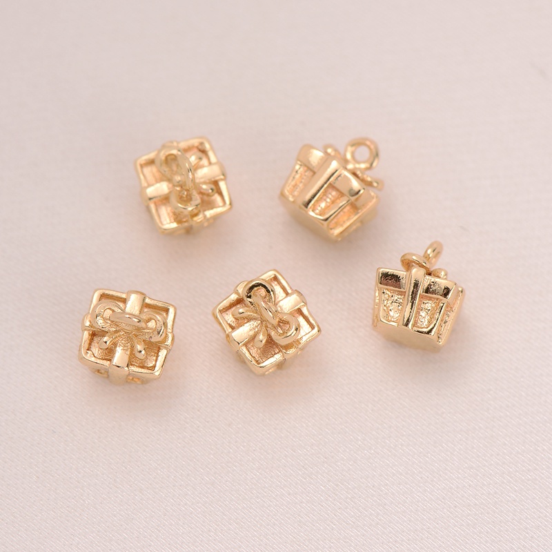 Túi Đồng 14K Hình Hạt Đậu Phộng Màu Vàng Kim Tự Làm Mặt Dây Chuyền Trang Sức