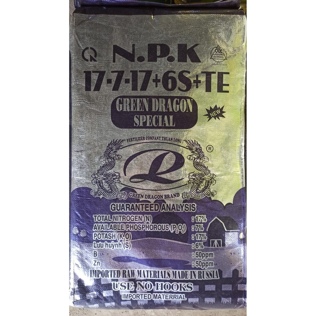 Phân bón NPK 17.7.17 Rồng Xanh - Túi Zip 1Kg