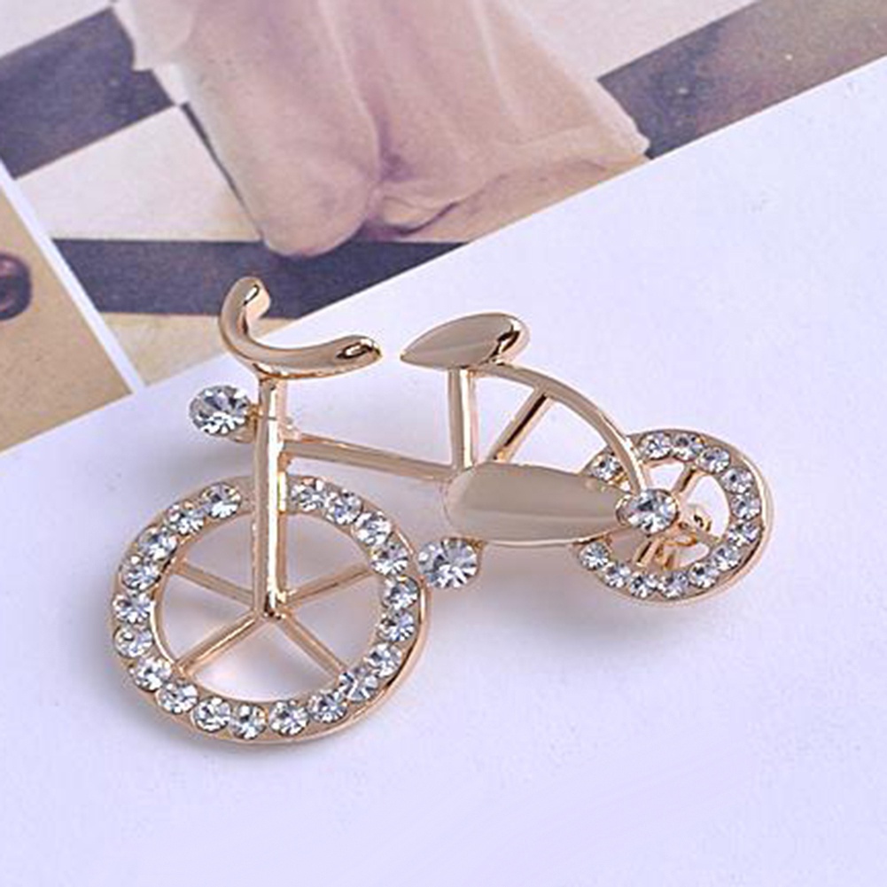 Trâm Cài Áo Hình Chiếc Xe Đạp Đính Đá Bằng Hợp Kim Thời Trang