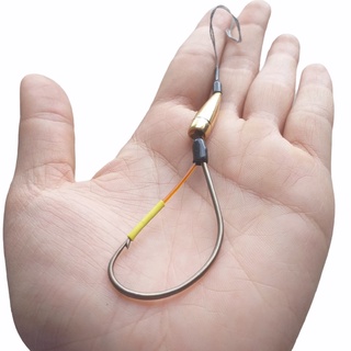Lưỡi câu cá lóc nhái thật KÈM CHÌ nặng 6g, móc lưỡi câu thép không gỉ câu lure cấm cá lóc cá quả với mồi nhái sống