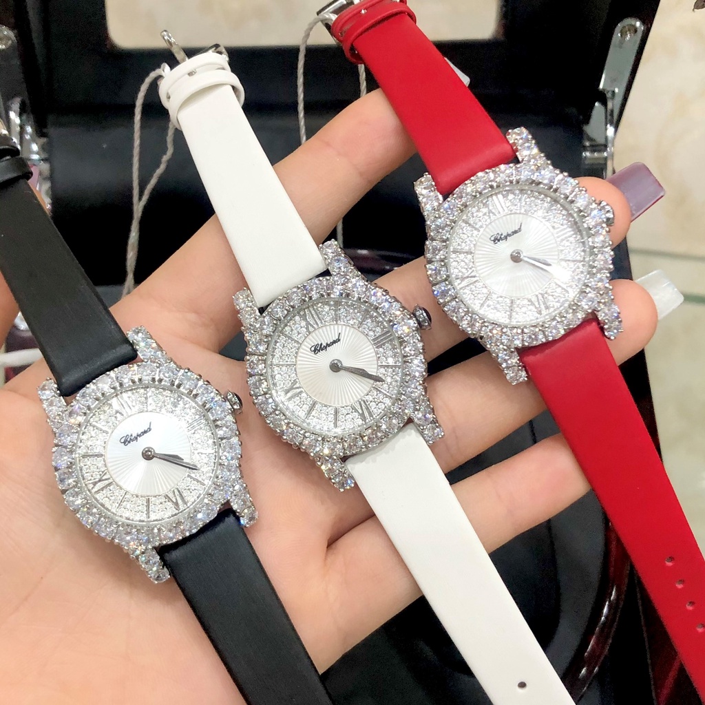 Đồng Hồ Nữ CHOPARD Đính Đá Sang Chảnh, Máy Pin Nhật, Size 32mm, Chống Nước 5ATM