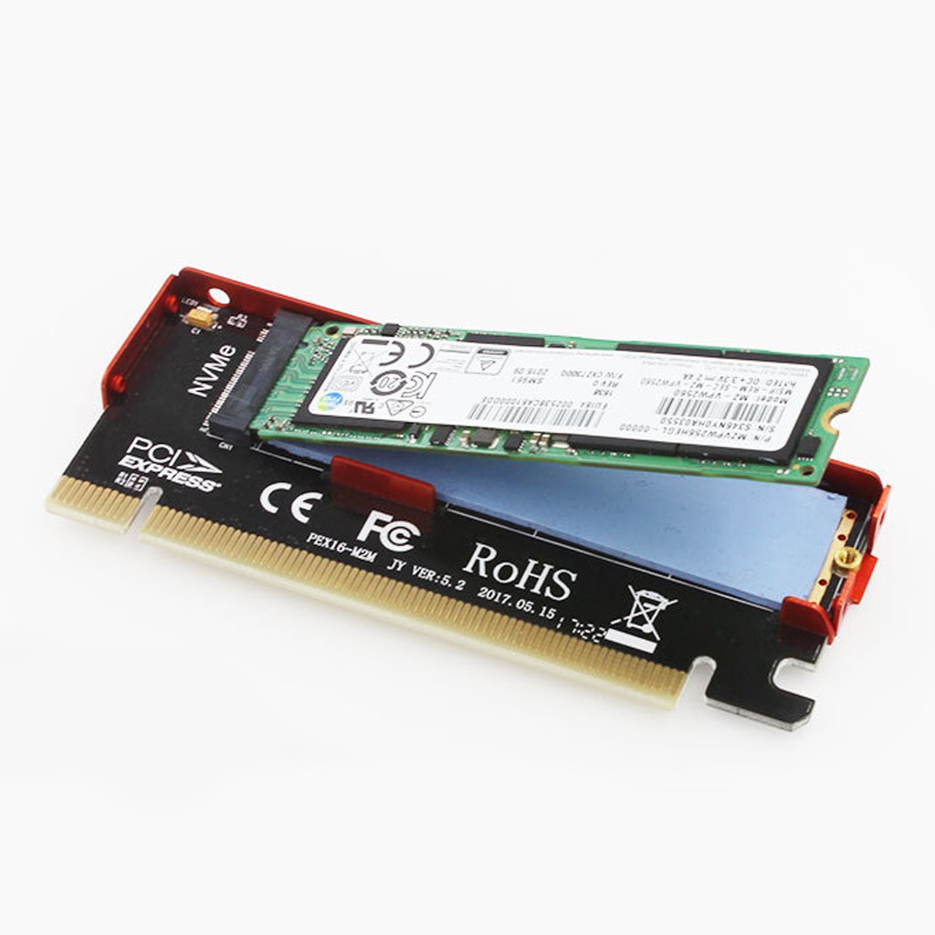 Card mạng NVME M.2 NGFF SSD To PCIe 3.0 X16 kèm cánh tản nhiệt | BigBuy360 - bigbuy360.vn