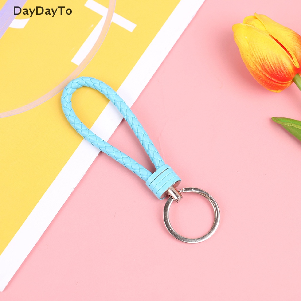DayDayTo 1PC Leather car key chain Men's hanging rope couple bag key chain lanyard .