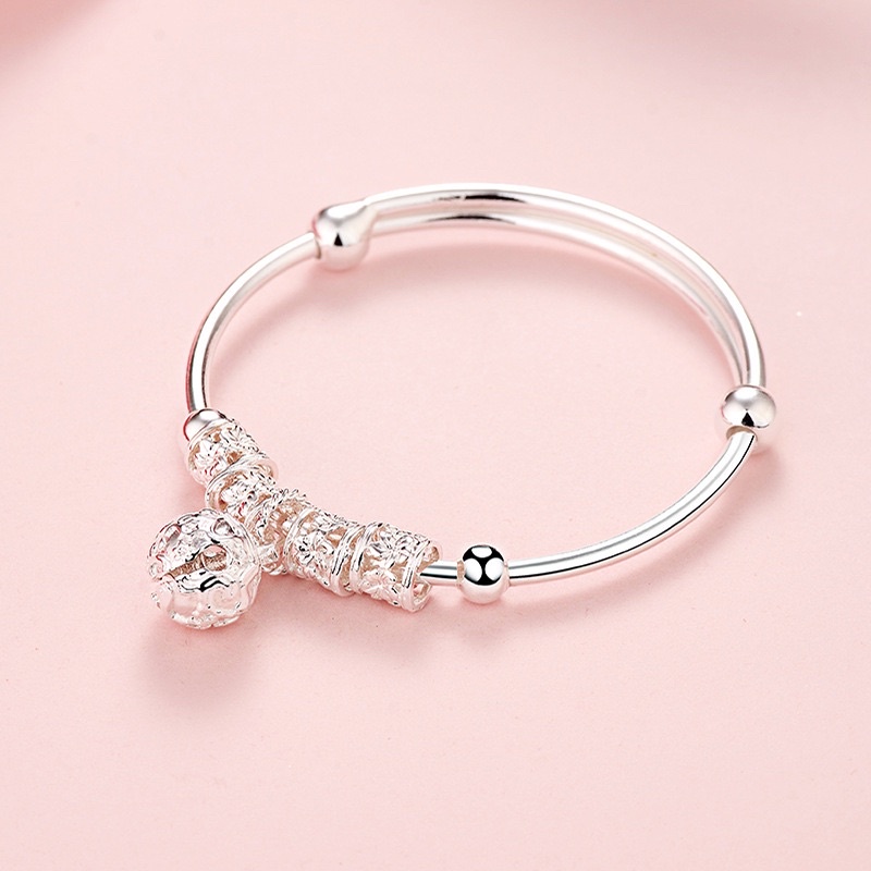 Lắc tay bạc nữ S925, vòng tay nữ bạc kèm chuông SUNF11 | BigBuy360 - bigbuy360.vn
