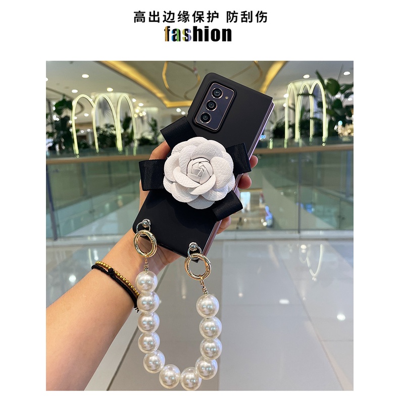 Bao Da Điện Thoại Họa Tiết Hoa Trà Thời Trang Cho samsung galaxy z fold 5 4 2 3 5g Ốp