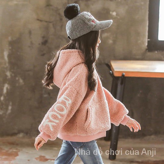 COD Kid's FashionGirl | 5-14 years old Tops Sweater Children Sheepskin Girls Coat Autumn And Winter New Warm Velvet