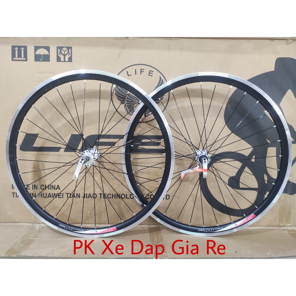 Bộ vành xe đạp 26 inch cao 3cm, Vành xe đạp bánh 26 inch đan sẵn sử dụng phanh V líp vặn