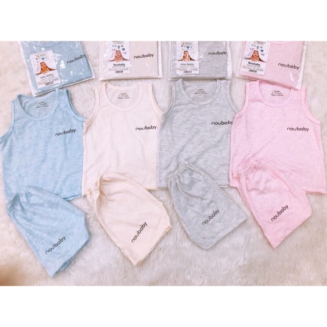 Bộ ba lỗ noubaby cho béFREESHIPBộ ba lỗ noubaby Chất liệu cotton xước mềm mịn