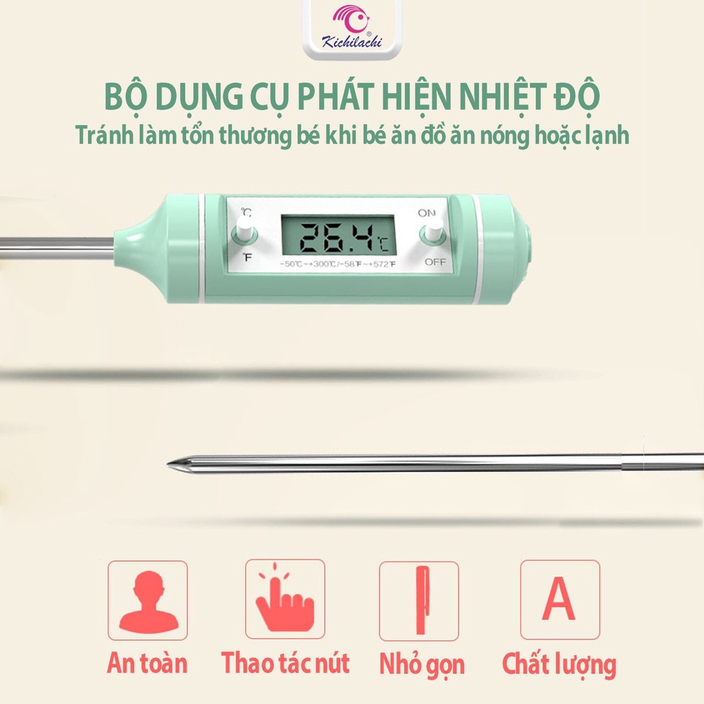 Que đo nhiệt độ sữa 🥛 và thức ăn dặm cho bé Kichilachi