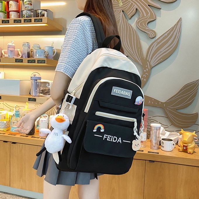 Balo nữ đi học thời trang dễ thương cá tính ZIMO cặp đi học nam nữ dễ thương đựng laptop chống nước