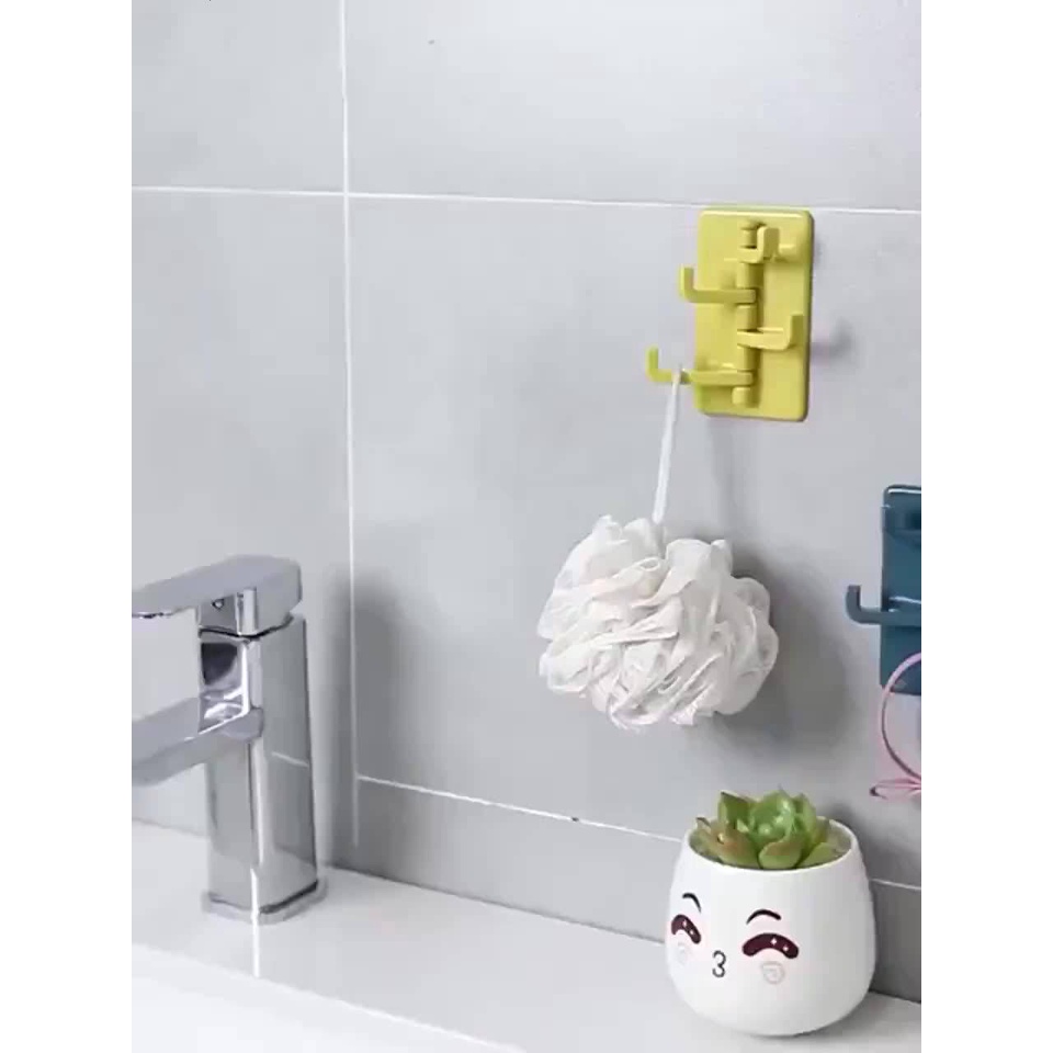 Móc xoay 4 chấu treo đồ dán tường đa năng, treo chìa khóa ,vật dụng cá nhân tiện lợi 88119