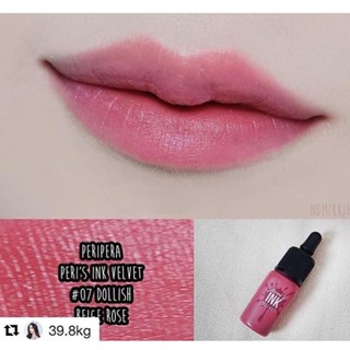 Son kem lì peripera ink velvet màu 07 hồng baby