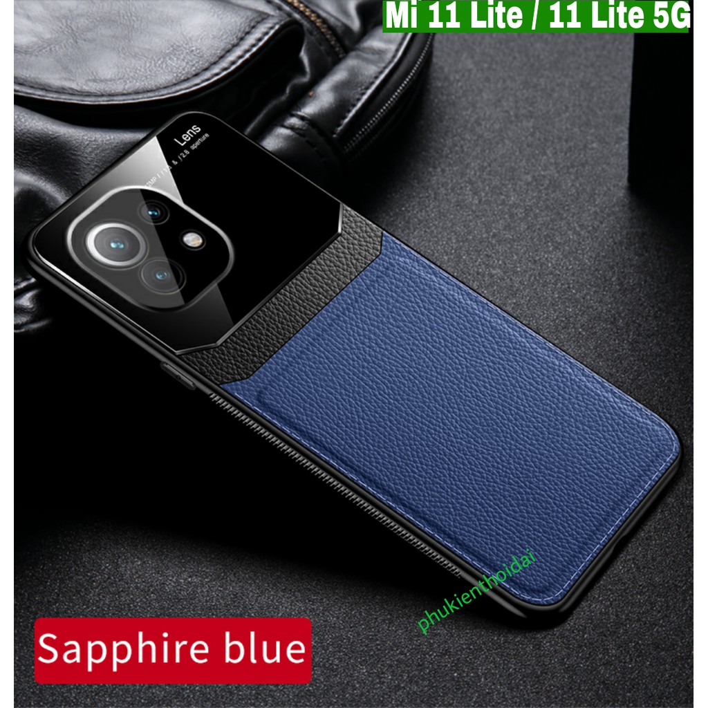 ỐP XIAOMI MI 11 LITE / 11 LITE 5G CHỐNG SỐC VÂN DA KÍNH THỜI TRANG CAO CẤP