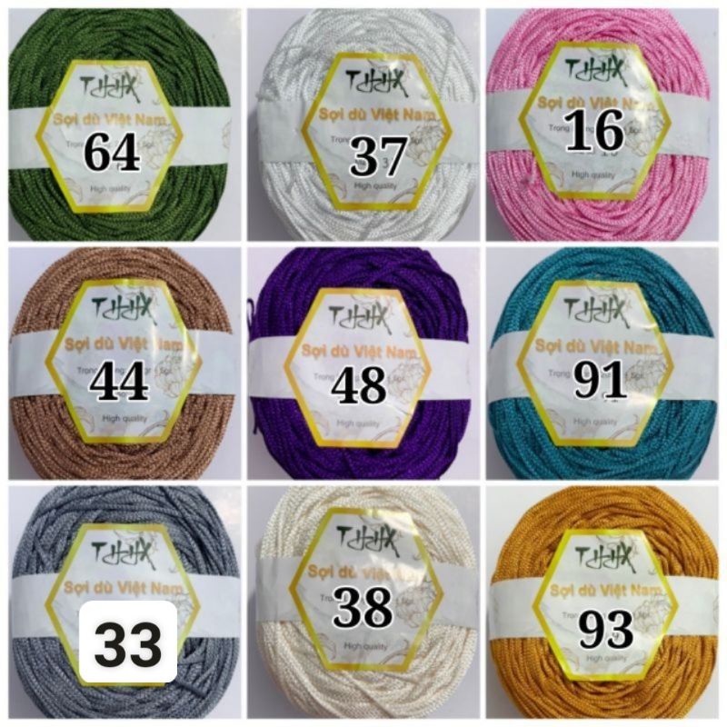 Sợi dù 1mm màu trơn