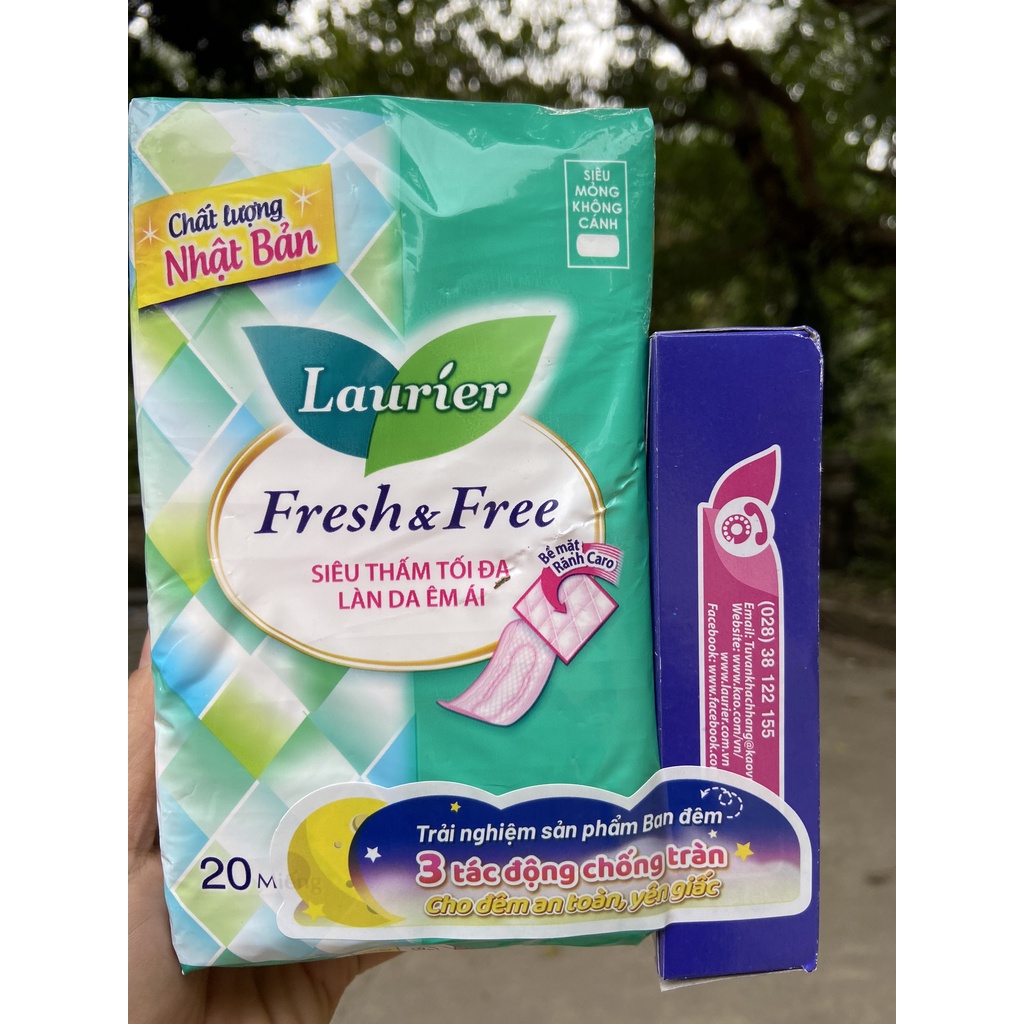 BĂNG VỆ SINH LAURIER FRESH &amp; FREE 20 Miếng