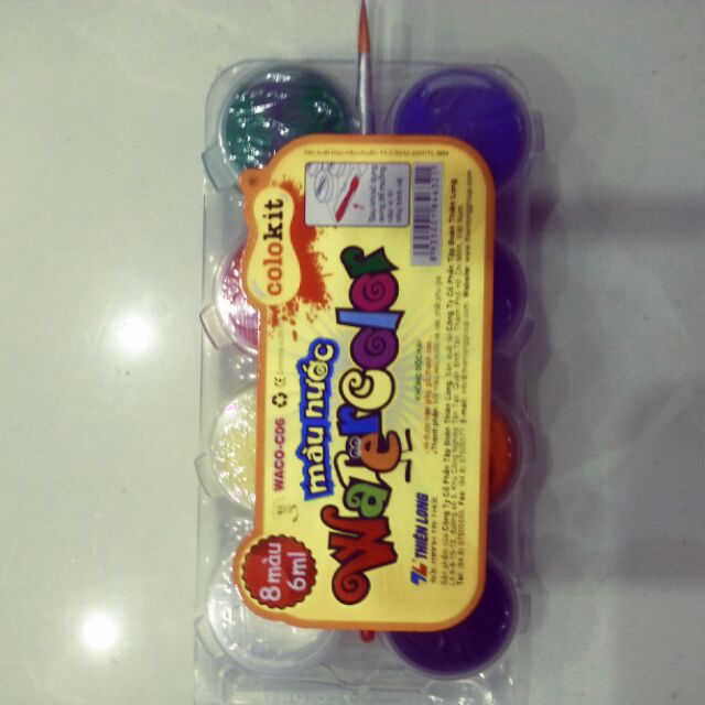 Màu nước waco 06 ( vỉ 8 màu)