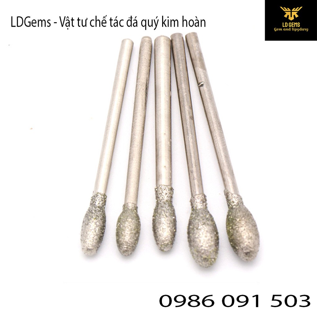 10 mũi mài hình trứng ngỗng  Cốt 2.35mm  chuyên dụng mài, chạm, khắc tượng ngọc, đá quý, đá thô, đá cảnh