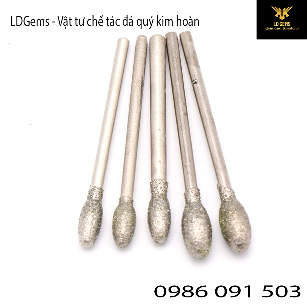 Mũi mài kim cương (MÃ G) Cốt 2.35mm  chuyên dụng mài, chạm, khắc tượng ngọc, đá quý, đá thô, đá cảnh