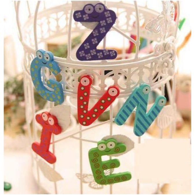 Bộ chữ số gỗ nam châm (Wooden Magnetic Letters/Numbers)