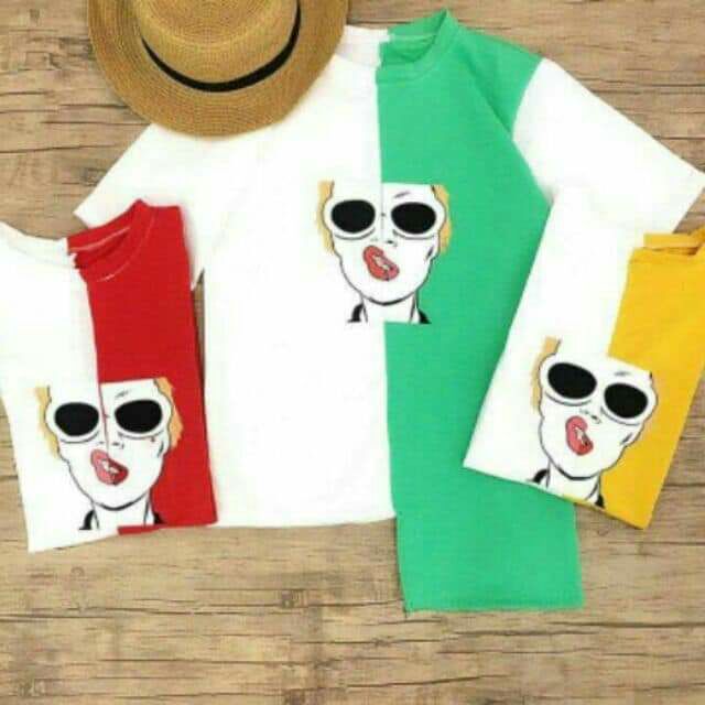 Áo thun tay ngắn lệch tà