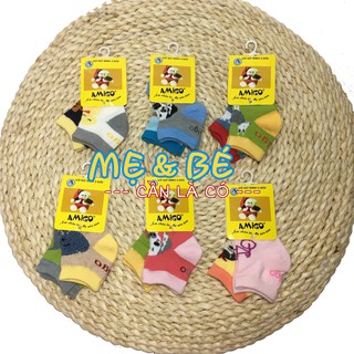 Set 2 đôi vớ chân bé sơ sinh amigo