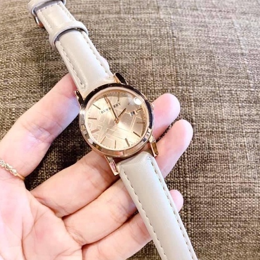 Đồng hồ nữ BURBERRY BBR mặt tròn dây da cao cấp chạy pin bảo hành 12 tháng