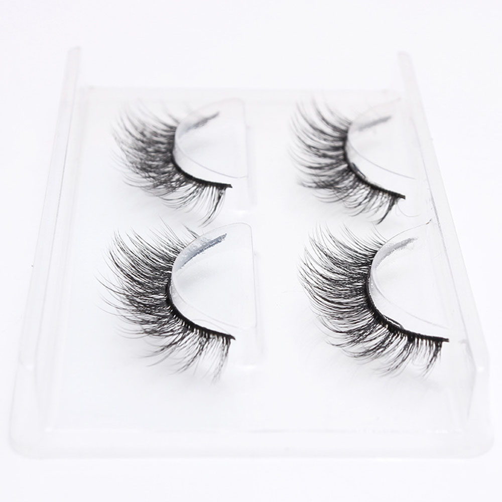 (Hàng Mới Về) Bộ 2 Cặp Lông Mi Giả 3d Tự Nhiên Màu Đen Chuyên Dụng Cho Trang Điểm