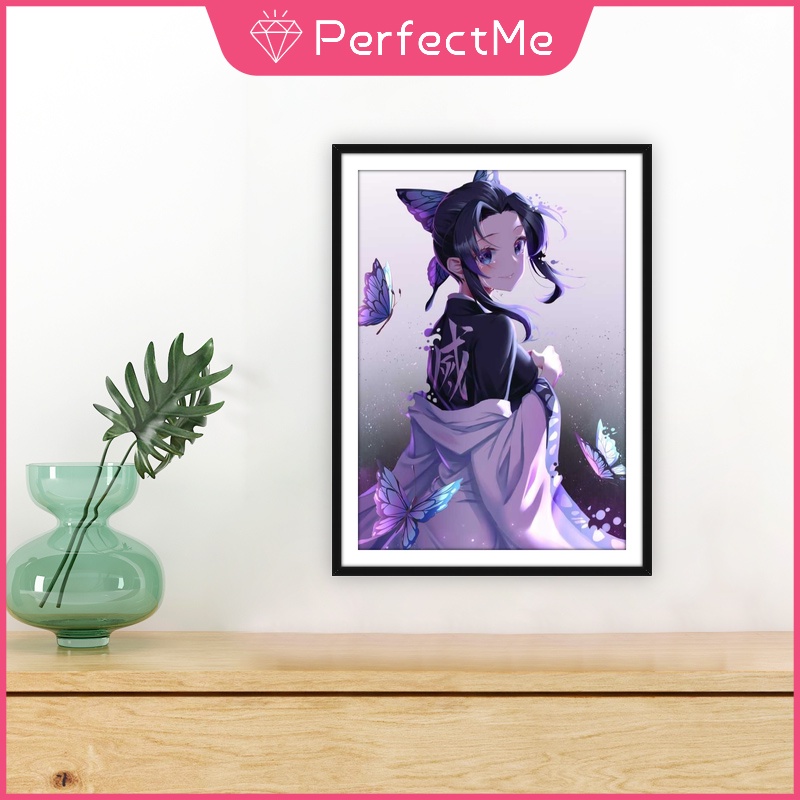 Tranh Đính Đá 5D Tự Làm Hình Anime Demon Slayer 30x40cm