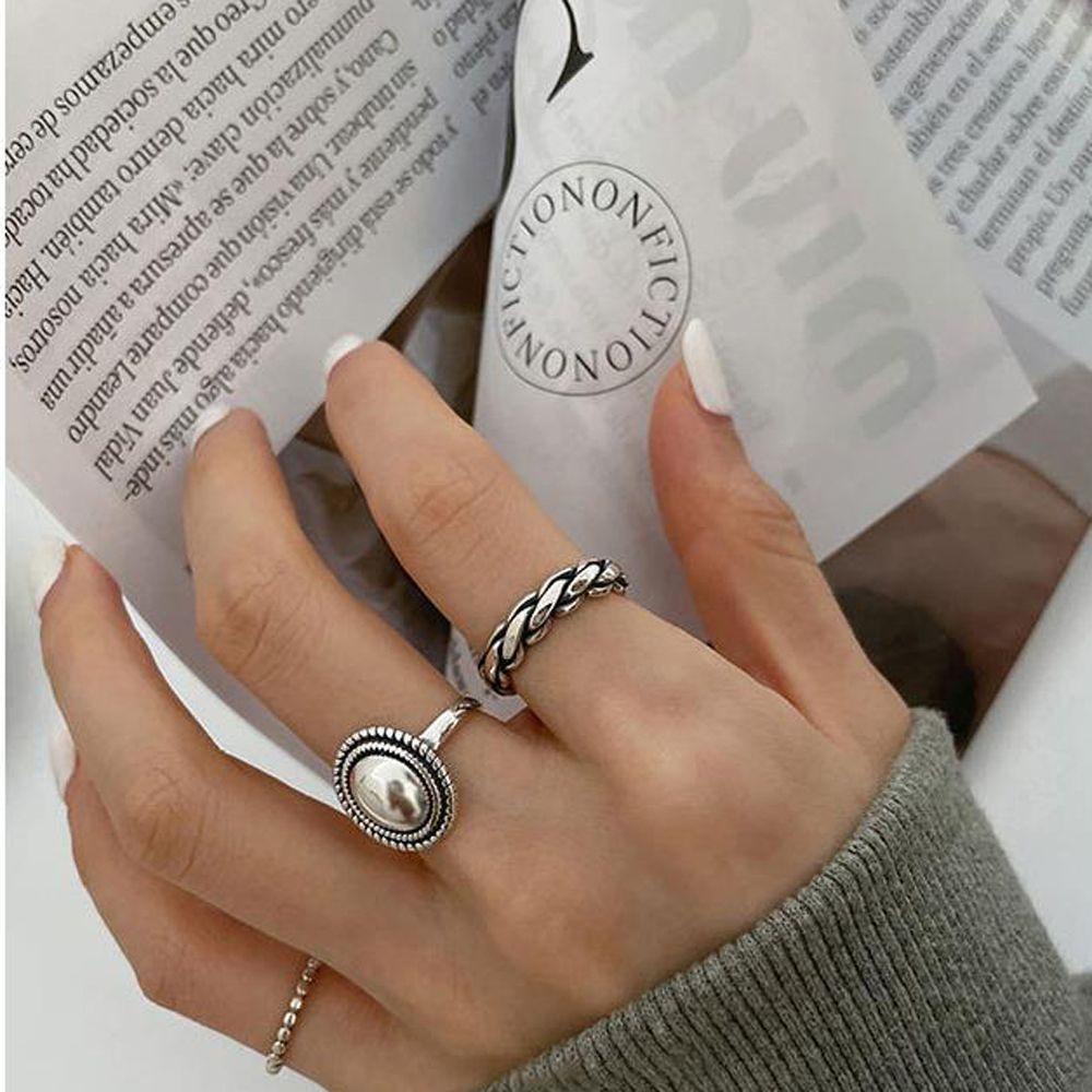 Nhẫn Hở Hình Oval Phong Cách Hiphop Thời Trang Cho Nữ